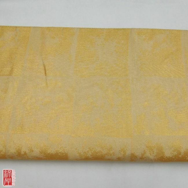 正絹　袋帯　全通柄　たれ先に柄付き 金・銀地に流水・波柄_画像6