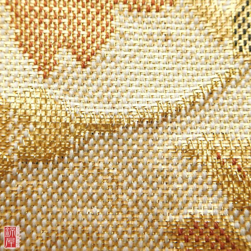 正絹 袋帯 六通柄 金・銀地に花柄 フォーマル用_画像9