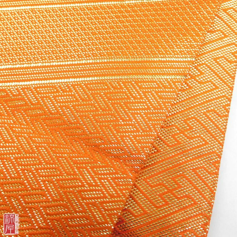 袋帯 本綾佐賀錦 全通柄 正絹 純銀箔(金着色)の品質表示付 良品_画像6