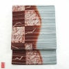 袋帯 正絹 良品 茶色地に幾何学柄・抽象柄_画像1