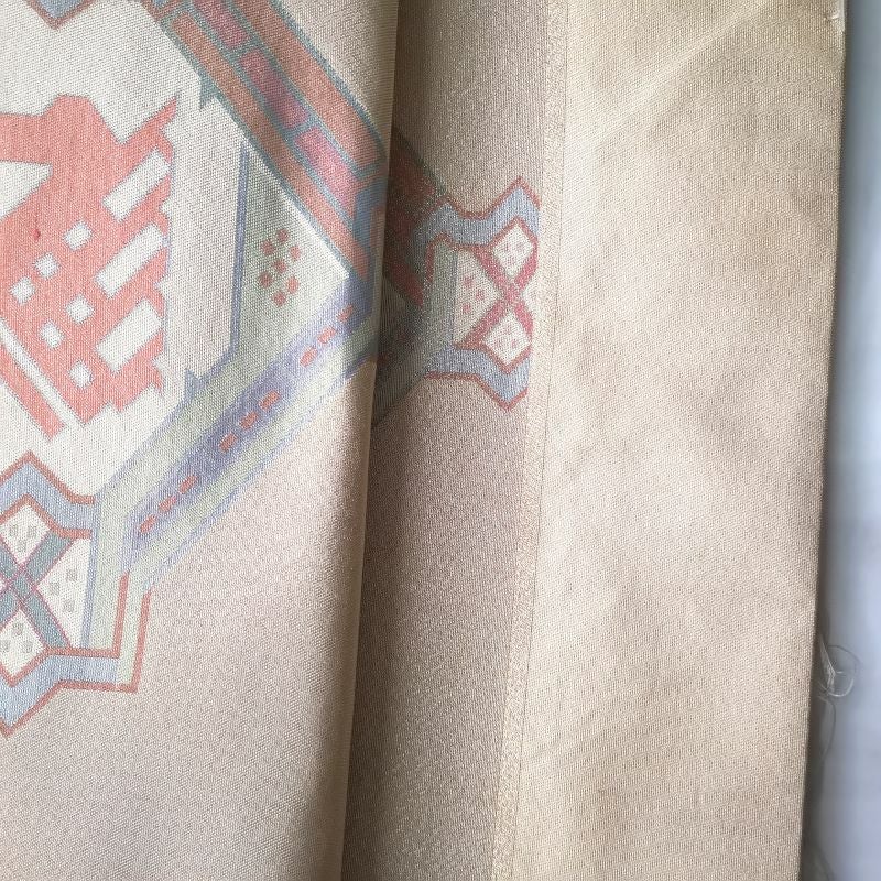 反物 袋帯 西陣織 六通柄 正絹 証紙付 金・銀地に人物・動物柄_画像5