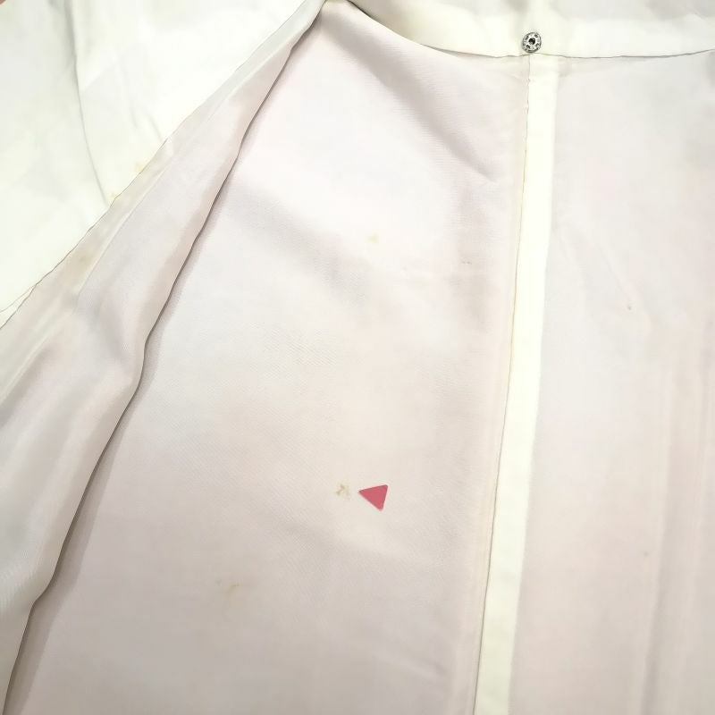 附下小紋 正絹 橙地に流水・波柄_画像12