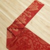 名古屋帯 全通柄 良品 正絹 幾何学柄・抽象柄 松葉仕立て 赤・朱_画像9