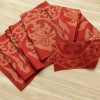名古屋帯 全通柄 良品 正絹 幾何学柄・抽象柄 松葉仕立て 赤・朱_画像10
