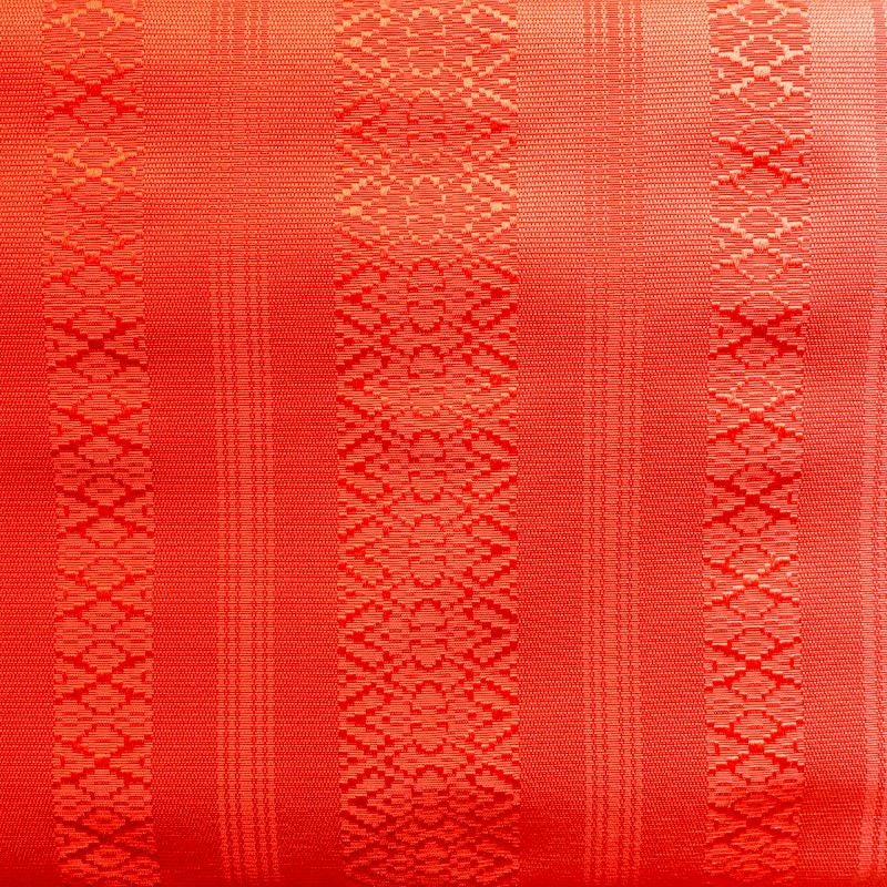 名古屋帯 正絹 縞柄・線柄 通し仕立て 赤・朱_画像2