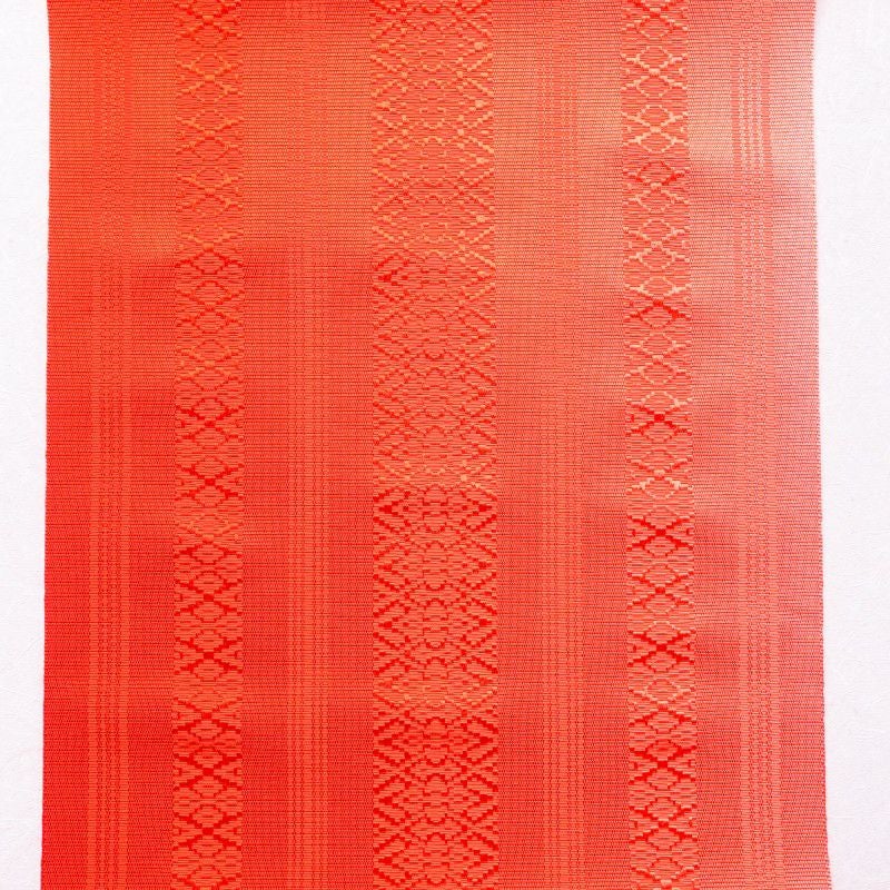 名古屋帯 正絹 縞柄・線柄 通し仕立て 赤・朱_画像5