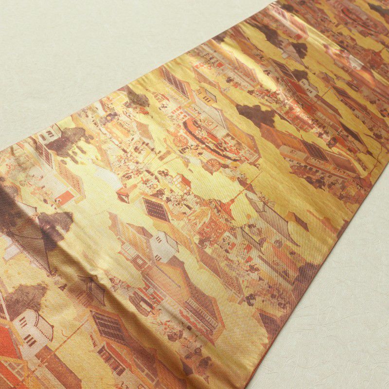 袋帯 六通柄 良品 フォーマル用 正絹 風景柄 金・銀_画像10