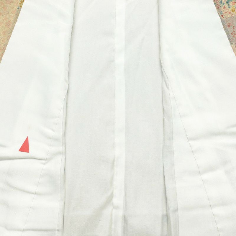 小紋 縮緬 正絹 幾何学柄・抽象柄 袷仕立て ベージュ_画像25