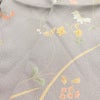 小紋 付下げ小紋 梨地 ポリエステル 花柄 袷仕立て 紫・藤色_画像23