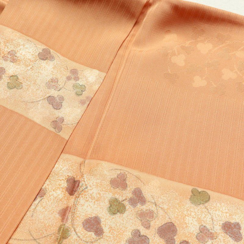 小紋 柄生かし染め 美品 正絹 花柄 袷仕立て 橙_画像21