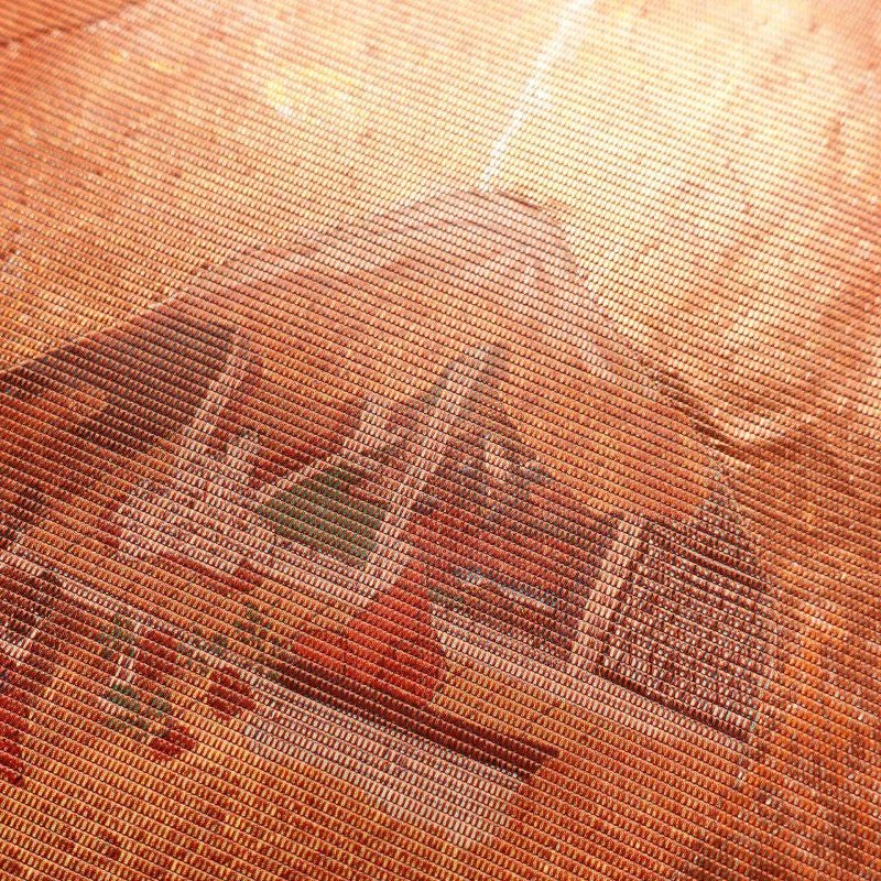 名古屋帯 太鼓柄 正絹 古典柄 名古屋仕立て 橙_画像4