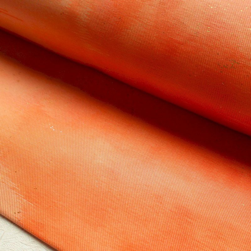 名古屋帯 太鼓柄 良品 正絹 花柄 名古屋仕立て 橙_画像8