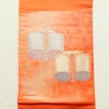 名古屋帯 太鼓柄 良品 正絹 花柄 名古屋仕立て 橙_画像9
