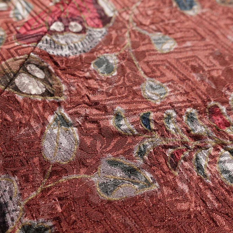 付け下げ しつけ糸付き 正絹 古典柄 袷仕立て 紫・藤色_画像17