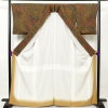 小紋 美品 正絹 幾何学柄・抽象柄 袷仕立て 黄・黄土色_画像3