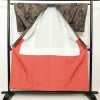 紬 美品 しつけ糸付き 正絹 幾何学柄・抽象柄 袷仕立て 茶_画像2