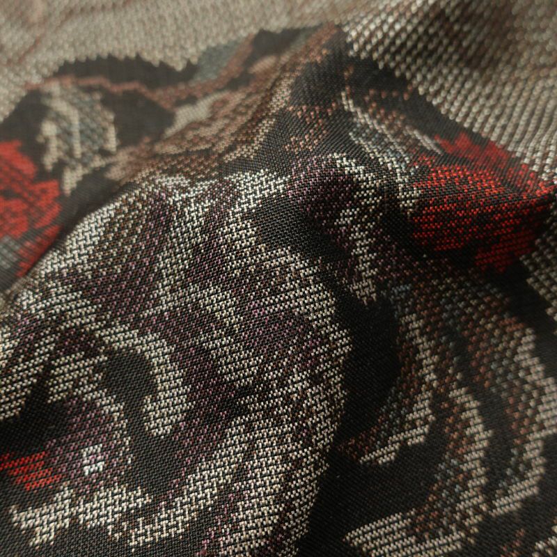 紬 美品 しつけ糸付き 正絹 幾何学柄・抽象柄 袷仕立て 茶_画像26