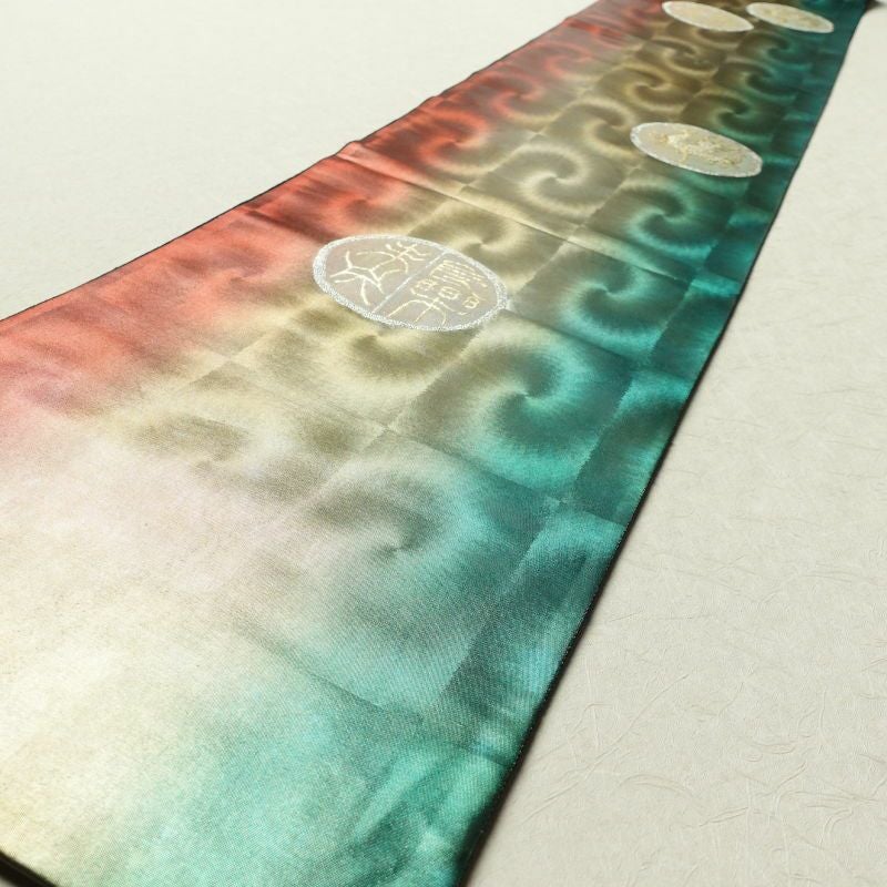 袋帯 六通柄 楼蘭箔 伝統工芸士 山野忠雄フォーマル用 正絹 幾何学柄・抽象柄 多色使い_画像12