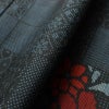 紬 美品 しつけ糸付き 正絹 花柄 袷仕立て 青・紺_画像10