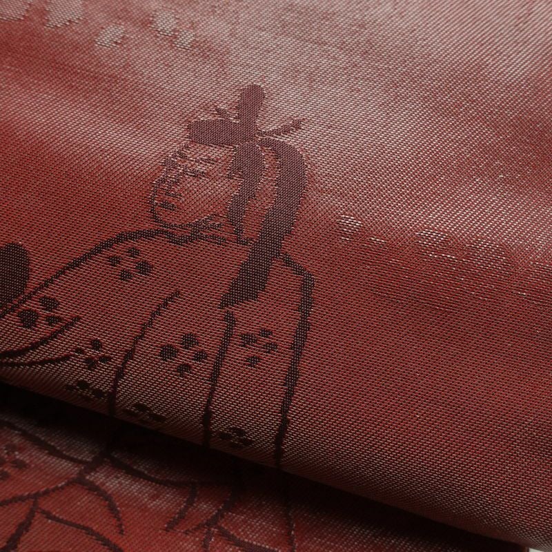 袋帯 六通柄 フォーマル用 正絹 人物・動物柄 小豆・エンジ_画像5