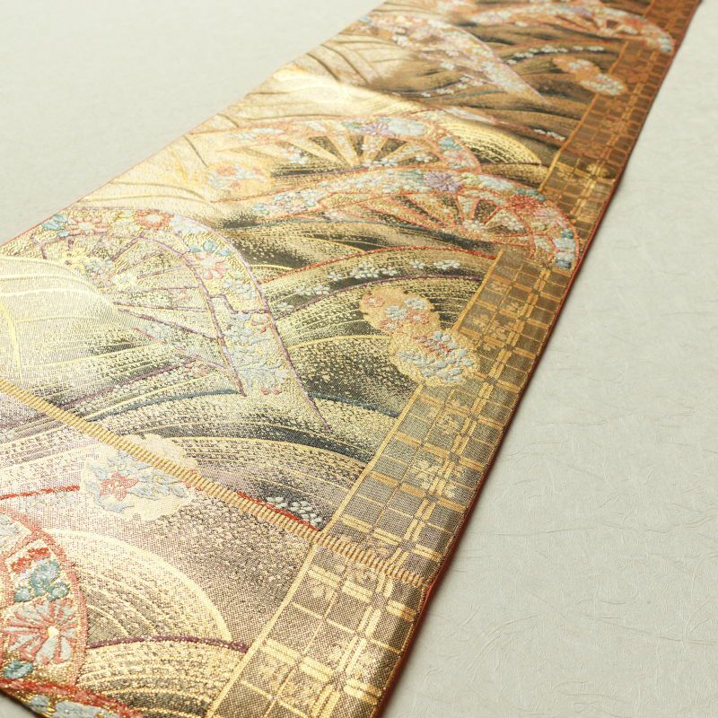袋帯 六通柄 良品 フォーマル用 正絹 金糸 古典柄 金・銀_画像10