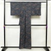 紬 正絹 幾何学柄・抽象柄 袷仕立て 青・紺_画像2