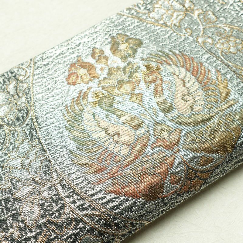 袋帯 太鼓柄 ふくれ織り 良品 フォーマル用 正絹 人物・動物柄 金・銀_画像22