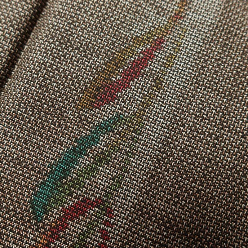 本場奄美大島紬 美品 純泥染 証紙あり 正絹 幾何学柄・抽象柄 袷仕立て 茶_画像6