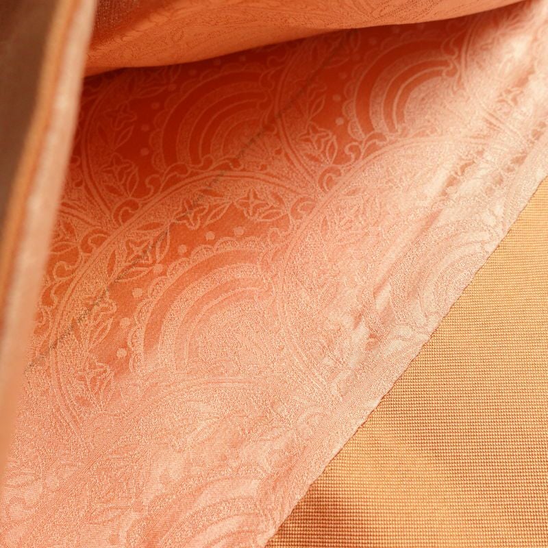 名古屋帯 太鼓柄 正絹 木の葉・植物柄 名古屋仕立て 橙_画像26