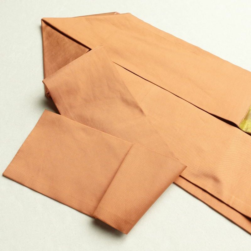 名古屋帯 太鼓柄 正絹 木の葉・植物柄 名古屋仕立て 橙_画像28