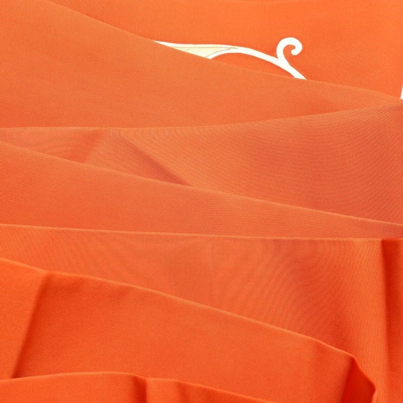 名古屋帯 塩瀬染め 太鼓柄 良品 正絹 花柄 名古屋仕立て 橙_画像22