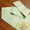 名古屋帯 太鼓柄 良品 しつけ糸付き 正絹 古典柄 名古屋仕立て 緑・うぐいす色_画像30