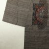 紬 良品 しつけ糸付き 正絹 幾何学柄・抽象柄 袷仕立て 茶_画像12
