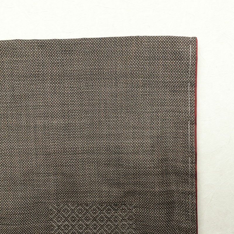 紬 良品 しつけ糸付き 正絹 幾何学柄・抽象柄 袷仕立て 茶_画像14