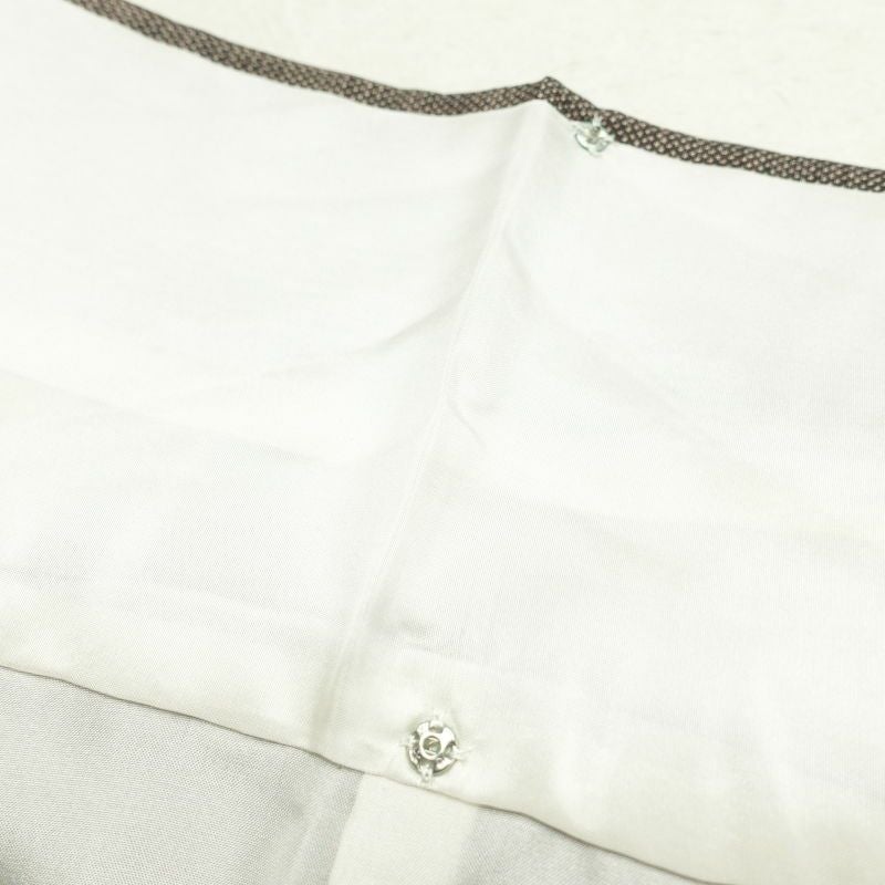 紬 良品 しつけ糸付き 正絹 幾何学柄・抽象柄 袷仕立て 茶_画像25