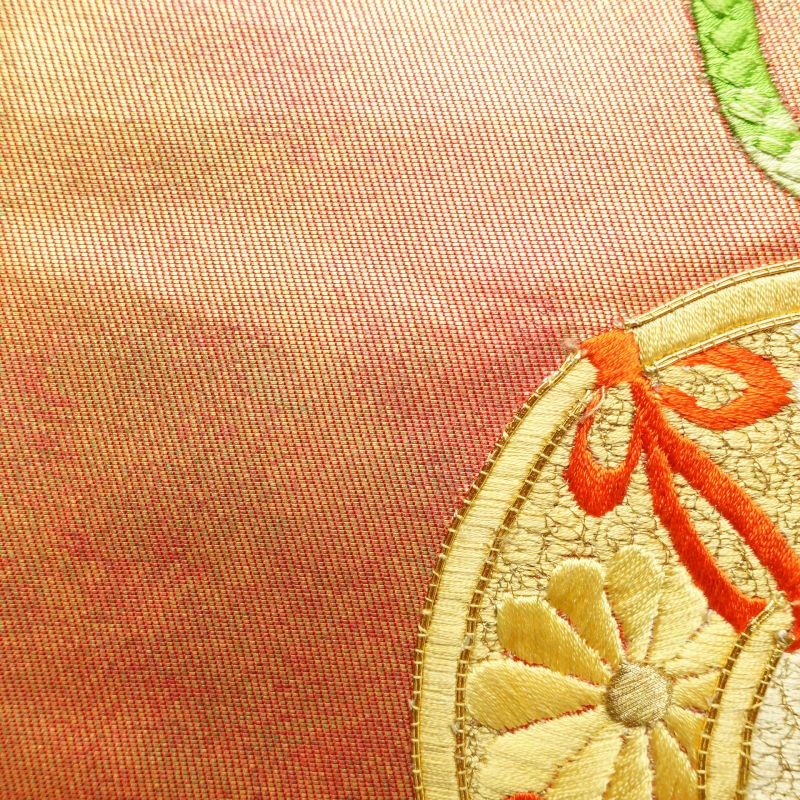 袋帯 太鼓柄 フォーマル用 正絹 鼓 古典柄 橙_画像8