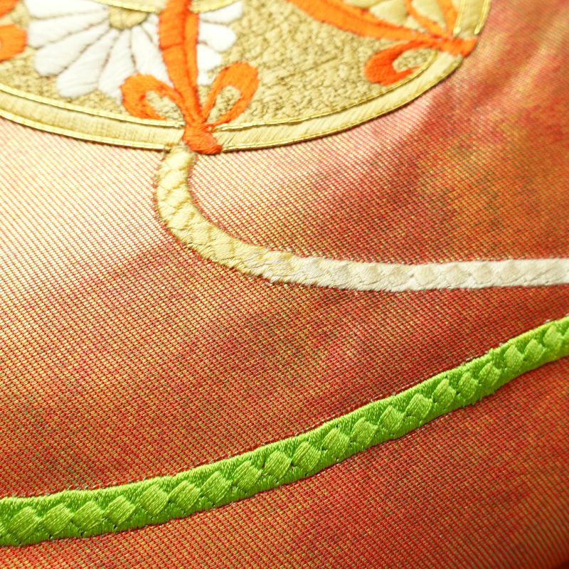 袋帯 太鼓柄 フォーマル用 正絹 鼓 古典柄 橙_画像9