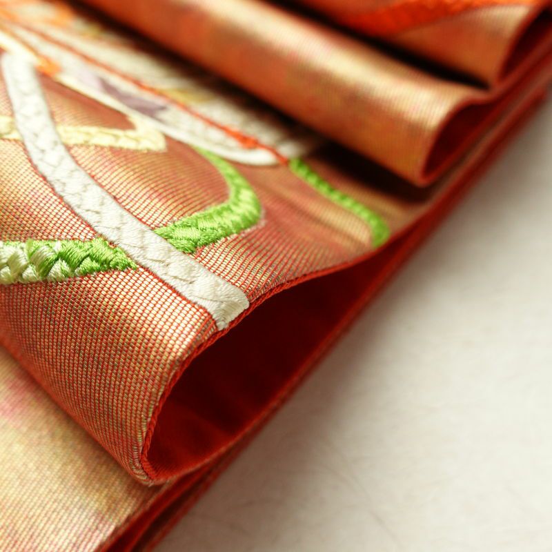 袋帯 太鼓柄 フォーマル用 正絹 鼓 古典柄 橙_画像27