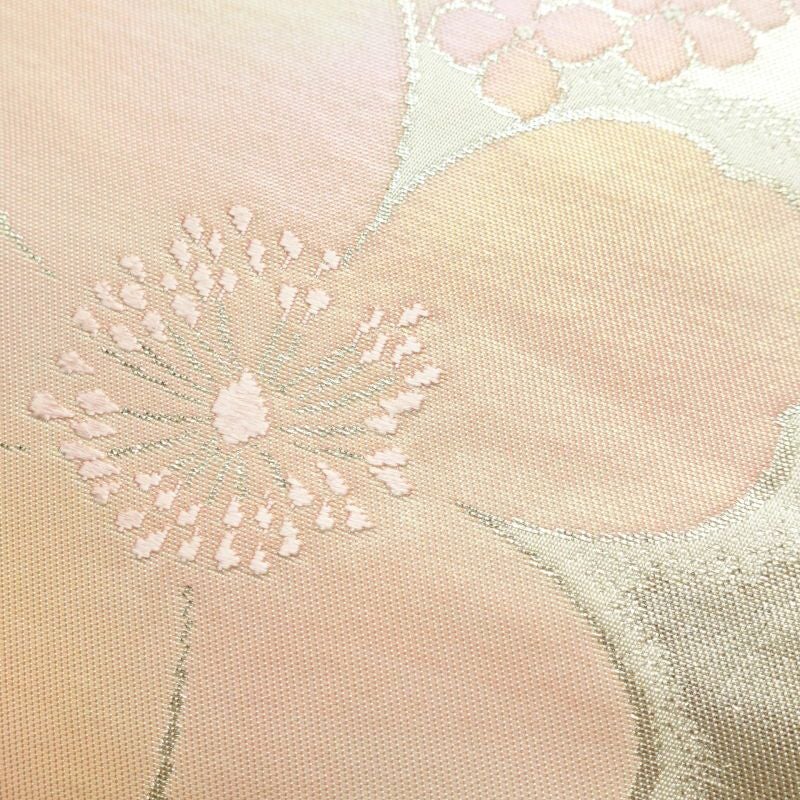 袋帯 六通柄 良品 フォーマル用 正絹 花柄 金・銀_画像6