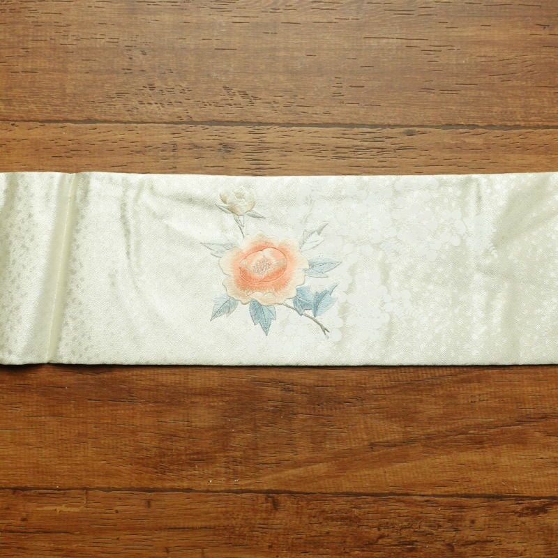 名古屋帯 太鼓柄 正絹 花柄 名古屋仕立て 金・銀_画像18