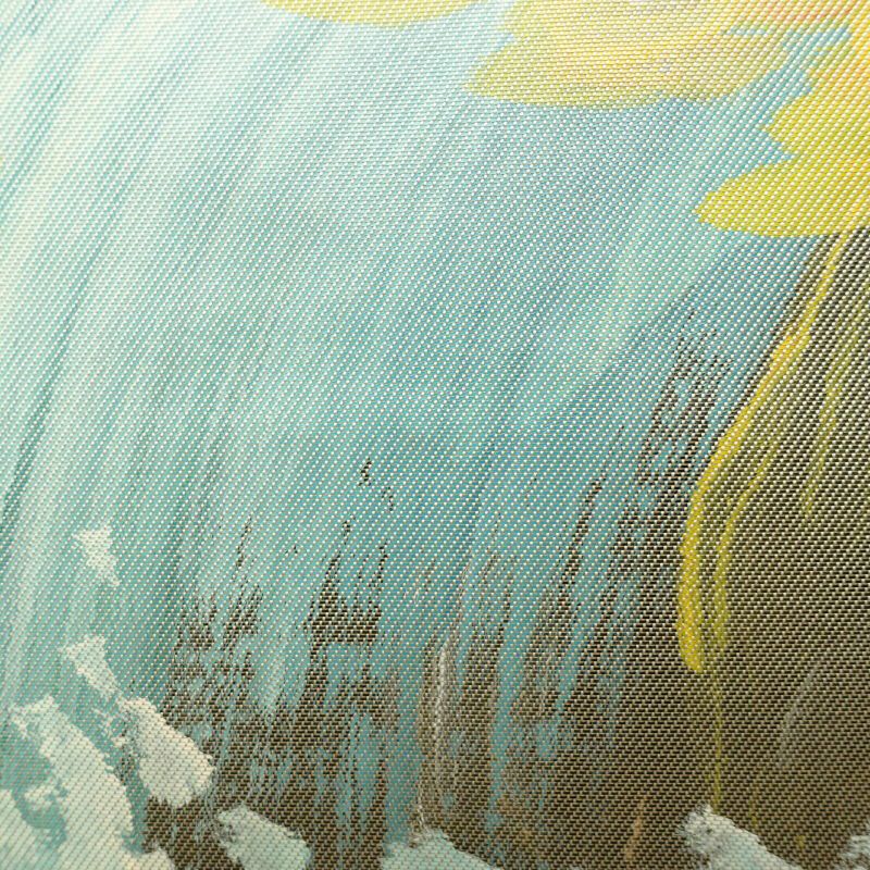 名古屋帯 太鼓柄 良品 正絹 風景柄 名古屋仕立て クリーム_画像3