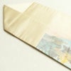 名古屋帯 太鼓柄 良品 正絹 風景柄 名古屋仕立て クリーム_画像29