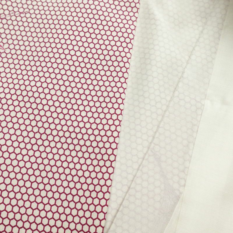 小紋 しつけ糸付き 総柄 混紡 鳥柄 人物・動物柄 袷仕立て 白_画像25