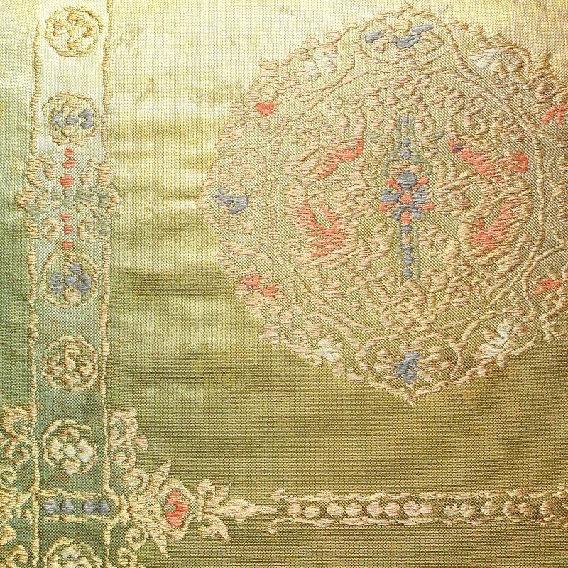 袋帯 未仕立て 六通柄 西陣織 箔 美品 正絹 幾何学柄・抽象柄 多色使い_画像2