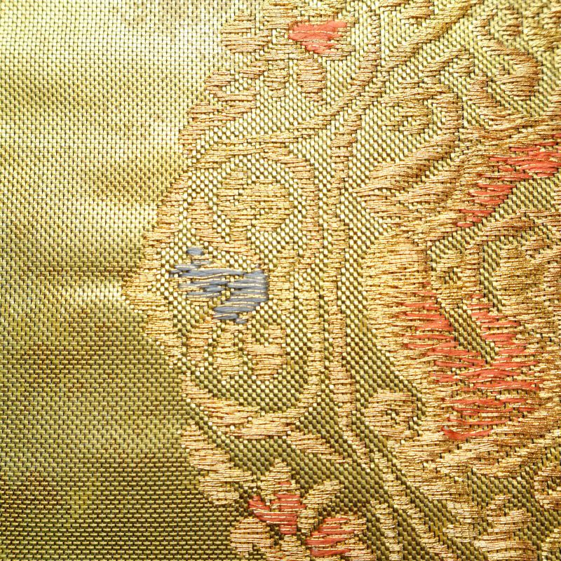 袋帯 未仕立て 六通柄 西陣織 箔 美品 正絹 幾何学柄・抽象柄 多色使い_画像3