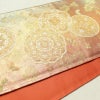 袋帯 未仕立て 西陣織 箔 六通柄 美品 フォーマル用 正絹 幾何学柄・抽象柄 橙_画像14