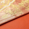 袋帯 未仕立て 西陣織 箔 六通柄 美品 フォーマル用 正絹 幾何学柄・抽象柄 橙_画像15
