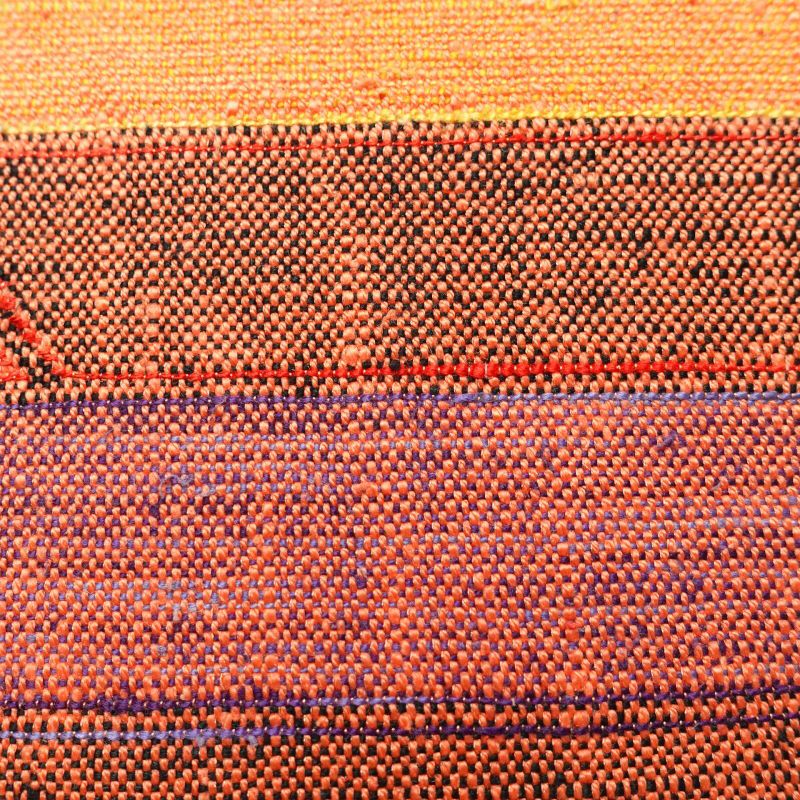 名古屋帯 紬 六通柄 正絹 幾何学柄・抽象柄 松葉仕立て 赤・朱_画像6