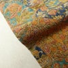 小紋 良品 縮緬 総柄 正絹 木の葉・植物柄 袷仕立て 黄・黄土色_画像12