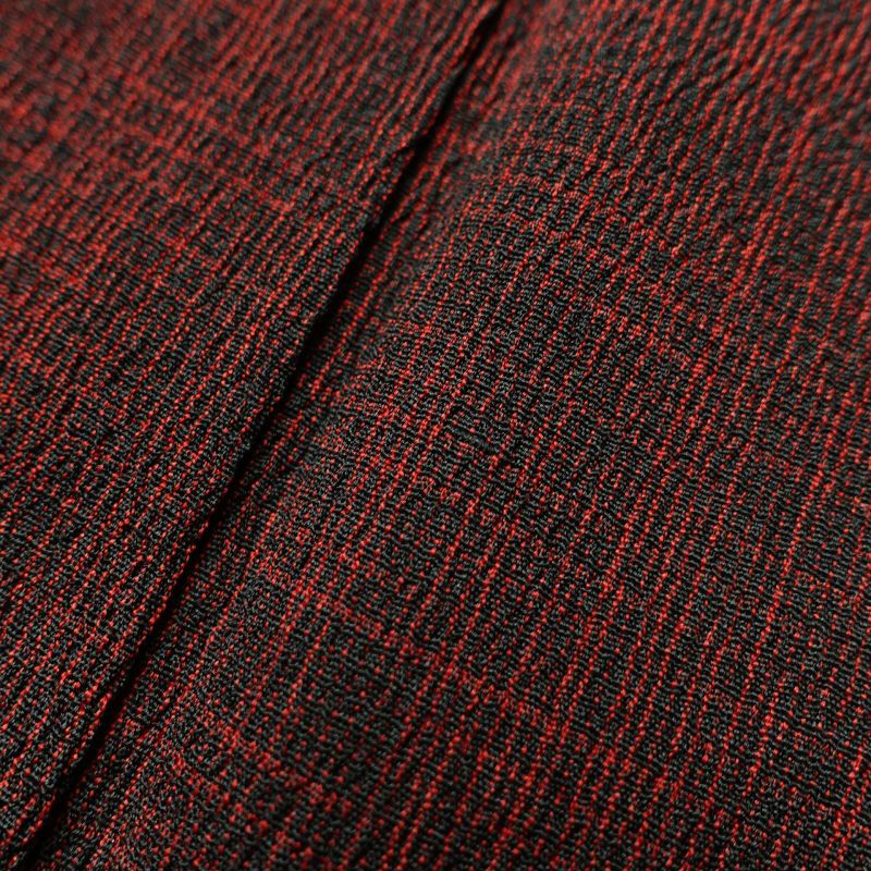 単衣 紬 正絹 良品 その他の柄 単衣仕立て 小豆・エンジ_画像8